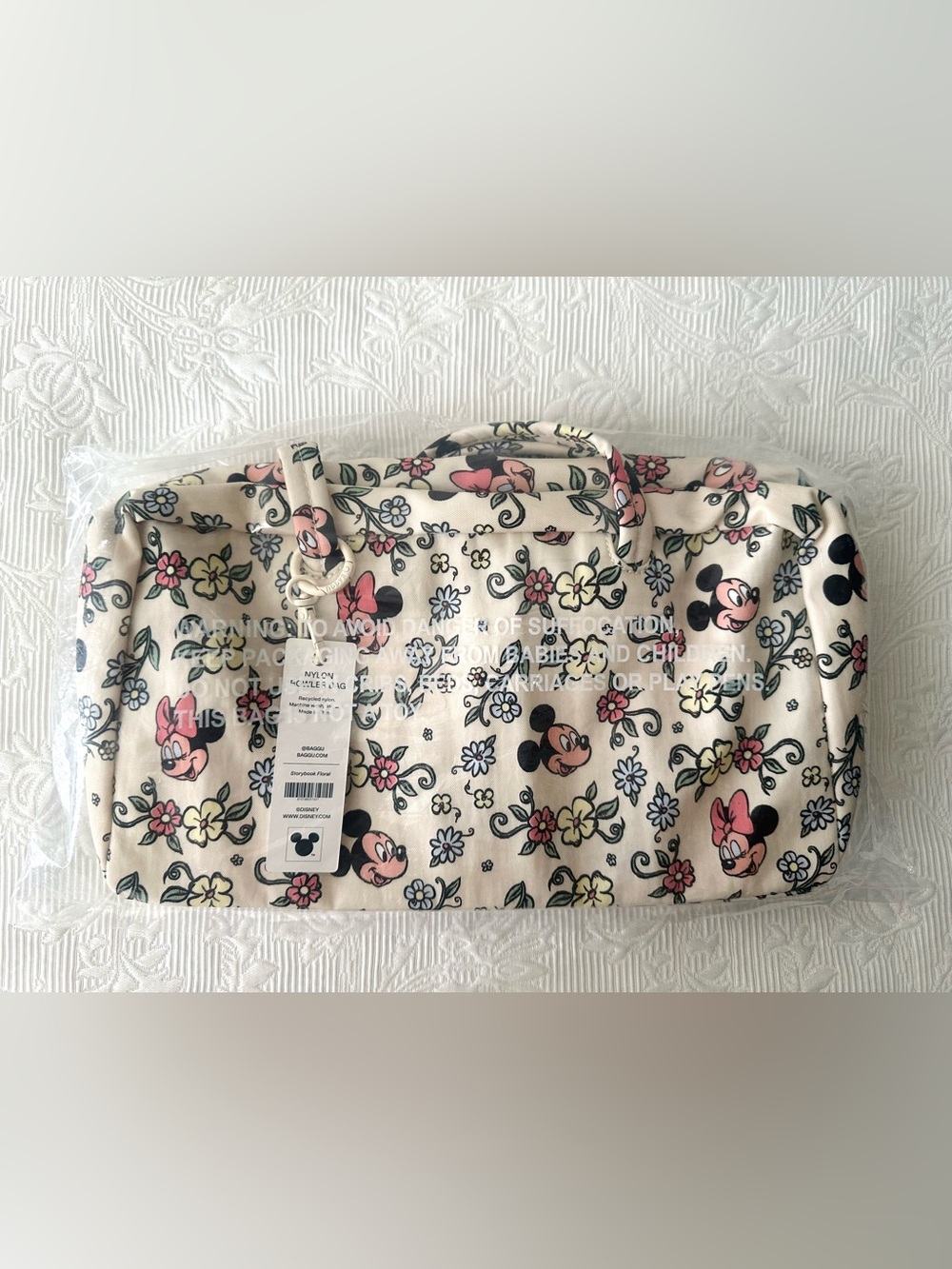 Baggu Disney Storybook Floral Bowler Bag New with Tags